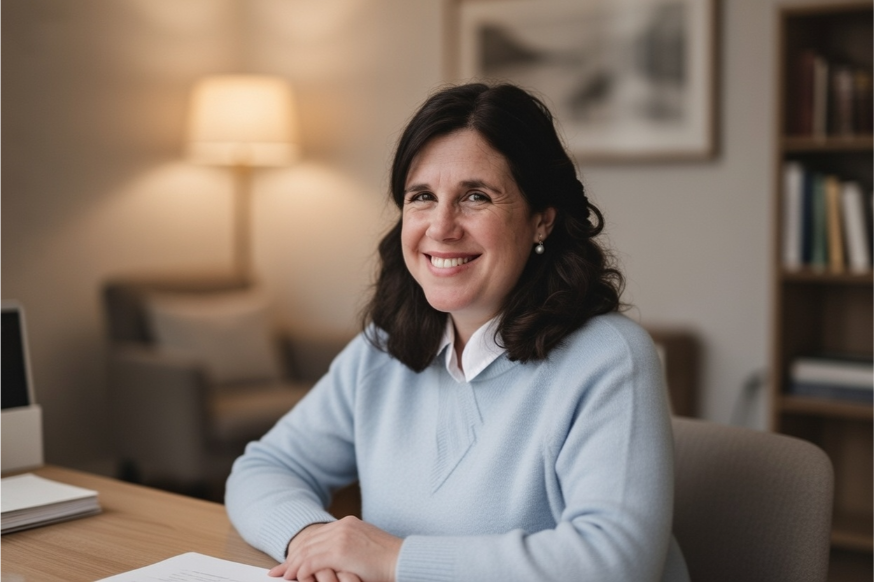 sitting-at-desk-2 Caitlin counselling and psychotherapy therapist in Edinburgh