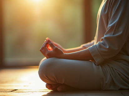 Person practising mindfulness meditation for mental wellbeing